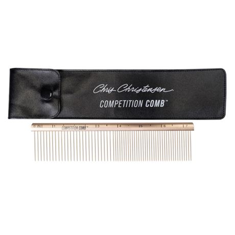 Chris Christensen Medium Coarse Competition Comb with Leatherette Case